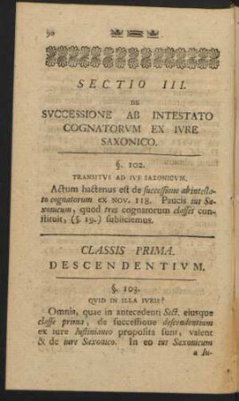 Sectio III. De Successione Ab Intestato Cognatorum Ex Iure Saxonico.