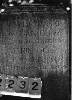 Grabstein 2232 [Hahn S. 83 Grab-Nr. Ur.I-10]: Grabstein 2232 (Detailaufnahme) [Hahn S. 83 Grab-Nr. Ur.I-10]