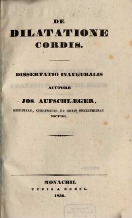 De dilatatione cordis : diss. inaug.