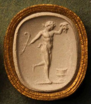 Tanzender Faun mit Schäferstab und Weintraube (Daktyliothek, Erstes Mythologisches Tausend)