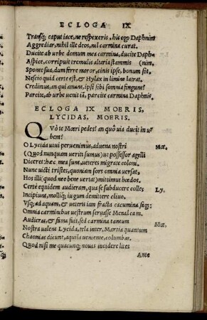 Ecloga IX Moeris, Lycidas, Moeris.
