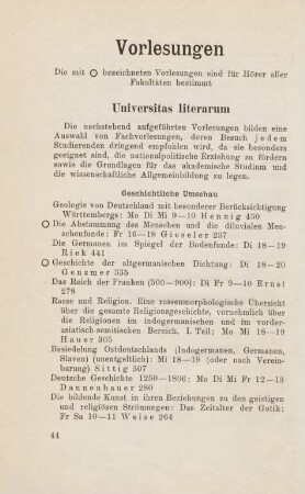 44-75, Vorlesungen