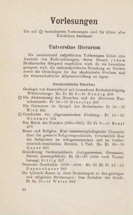 44-75, Vorlesungen