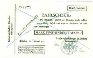 Geldschein / Notgeld, 500.000 Mark, 25.8.1923