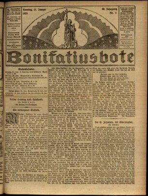 Ausgabe vom Sonntag, den 21. Januar 1923.