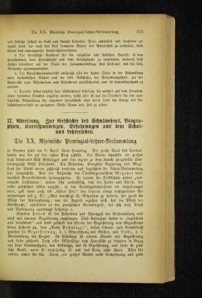 ¬Die¬ XX. Rheinische Provinzial-Lehrer-Versammlung