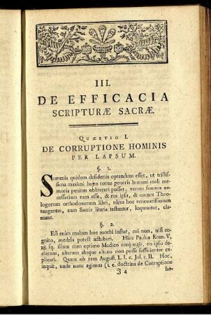 Quaestio I. De Corruptione Hominis Per Lapsum.