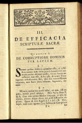 Quaestio I. De Corruptione Hominis Per Lapsum.