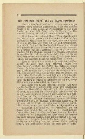 Die ,,nationale Arbeit" und die Jugendorganisation