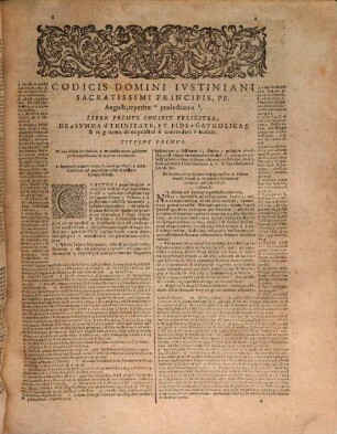 Corpvs Ivris Civilis : In IV. partes distinctum, [2]. Codicis Ivstiniani D. N. Sacratissimi Principis PP. Avg. Repetitae praelectionis Libri XII