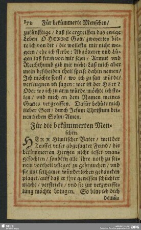 Für die bekümmerten Menschen