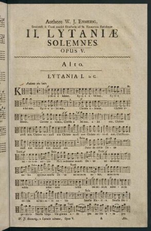 1-7, II. Lytaniae Solemnes. Opus V. Alto.