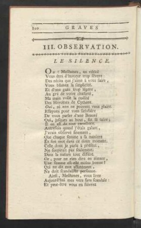 III. Observation.
