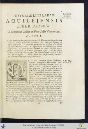 Historiae Literariae Aquilejensis. Lib. I.