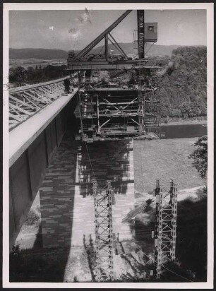 Baustelle der Werratalbrücke Hedemünden bei Hannoversch Münden