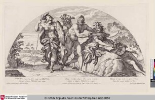 [Perseus enthauptet Medusa, rechts die Gorgonen, nach dem Fresko im Camerino des Palazzo Farnese]