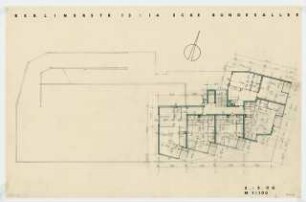 Wohnhaus Berliner Straße 13-14 / Bundesallee, Berlin-Wilmersdorf: Grundriss 2.-5. Obergeschoss 1:100