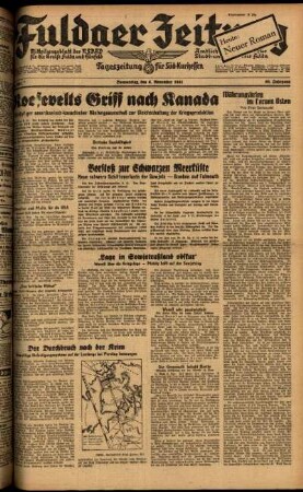 Ausgabe vom Donnerstag, den 06. November 1941.