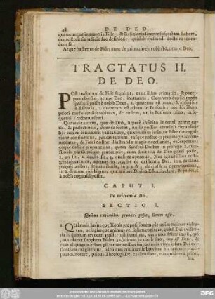 Sectio I. Quibus rationibus probari possit, Deum esse.