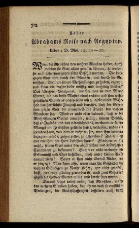 Ueber Abrahams Reise nach Aegypten.