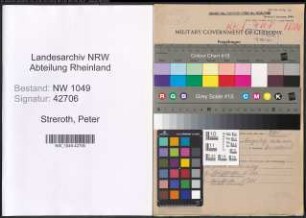 Entnazifizierung Peter Streroth , geb. 23.03.1900 ()