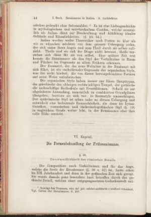 VI. Kapitel. Die Formenbehandlung der Frührenaissance.