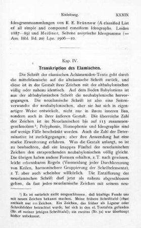 Kap. IV. Transkription des Elamischen