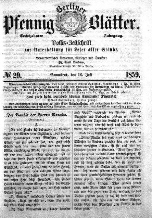No. 29, Sonnabend, den 16. Juli