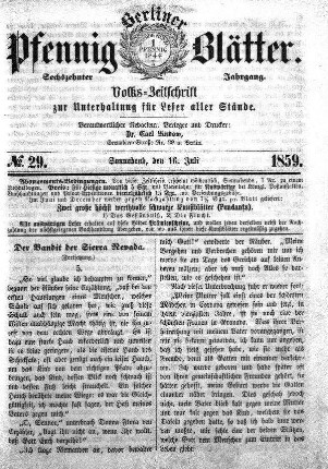 No. 29, Sonnabend, den 16. Juli