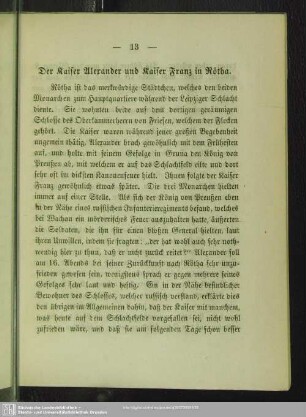 Der Kaiser Alexander und Kaiser Franz in Rötha