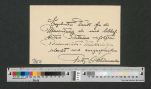 Briefkarte an Werner von Melle