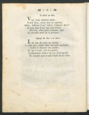 La Mort au Duc = Der Tod zum Herzog