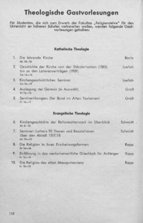 Theologische Gastvorlesungen