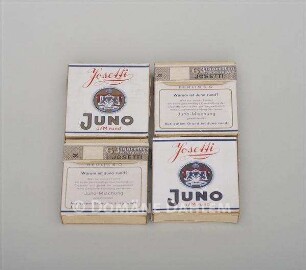 Vier Packungen "Juno Zigaretten" von "Josetti"