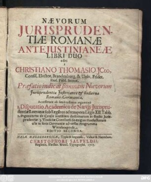 Nævorum Jurisprudentiæ Romanæ Antejustinianeæ Libri Duo