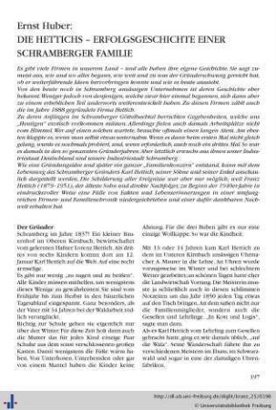 Die Hettichs – Erfolgsgeschichte einer Schramberger Familie.