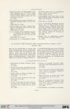 V. Funde vom Gebiet der ehemaligen Firma Lanz