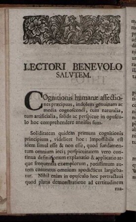 Lectori Benevolo Salutem.