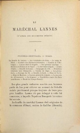 Le maréchal Lannes : Avec un portrait gravé à l'eau-forte