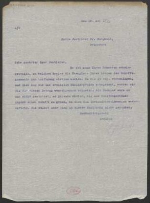 Brief an Julius Burghold : 22.05.1915