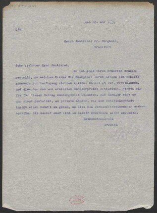 Brief an Julius Burghold : 22.05.1915