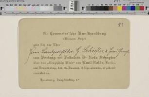 Einladung an Gustav und Luise Schiefler