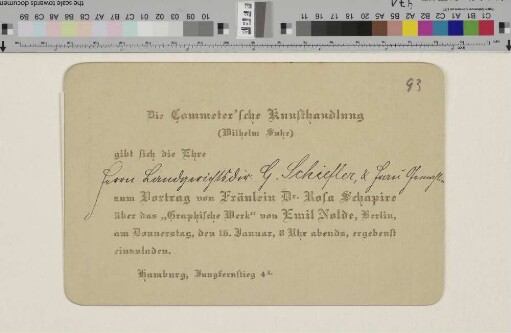 Einladung an Gustav und Luise Schiefler