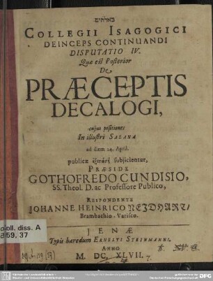 4: De praeceptis decalogi