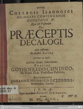 4: De praeceptis decalogi