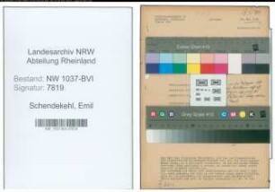 Entnazifizierung Emil Schendekehl , geb. 13.02.1898 (Rektor)