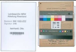 Entnazifizierung Otto Isenhardt , geb. 17.11.1913 (Schlosser)