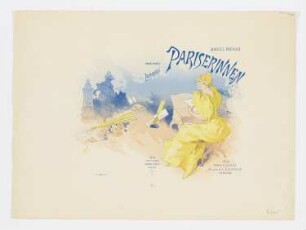 Frau im gelben Kleid mit Brief, Umschlag zu: Marcel Prévost, "Pariserinnen", Paris und Leipzig 1894