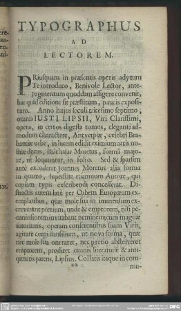 Typographus Ad Lectorem
