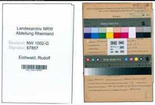 Entnazifizierung Rudolf Eichwald, geb. 27.01.1906 (Prediger)